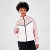 Nike Women's Sportswear Tech Fleece Windrunner Full-zip Hoodie In Pink Oxford/light Soft Pink/white