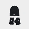 Nike Kids' Futura Beanie Hat And Gloves Set In Black