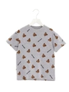 Palm Angels Kids Grey All-over Bear Logo T-shirt In Grey