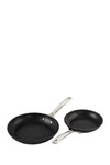 Le Creuset Set Of 2 Toughened Nonstick Pro Fry Pans In Black