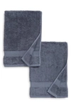 Boll & Branch Plush Set Of 2 Organic Cotton Hand Towels In Mineral