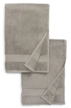 Boll & Branch Plush Set Of 2 Organic Cotton Hand Towels In Stone