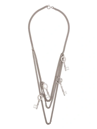 C2h4 Key Layered Necklace In Silver