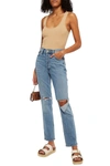 Re/done 80s Comfort Stretch Slim Straight Jeans In Light Denim