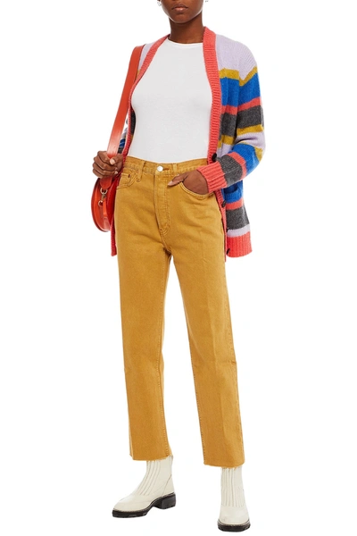 Re/done High-rise Straight-leg Jeans In Mustard
