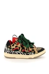Lanvin Men's Animal-print Curb Skater Sneaker In Beige,black,red