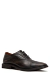 Frye Paul Bal Cap Toe Oxford In Black/ Brown Leather