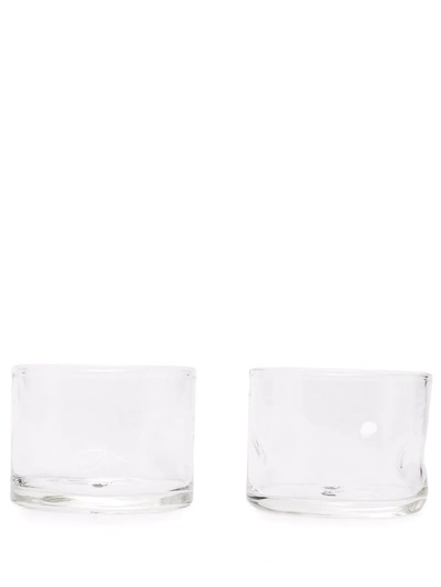 Off-white Crumple Small Glass Set In Neutrals