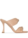 Aquazzura Twist 95 Sandals In Soft Leather In Brown