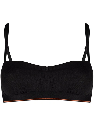 Calvin Klein Underwear Ribbed Balconette Bralette In Black