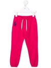 Polo Ralph Lauren Embroidered-logo Track Pants In Pink