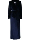 Gilda & Pearl Saratoga Sapphire Velvet Robe In Blue