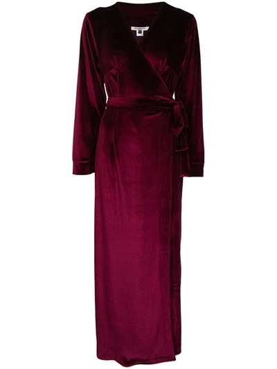 Gilda & Pearl Saratoga Velvet Robe In Red
