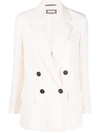 Peserico Double-breasted Blazer In Neutrals