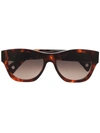 LANVIN TORTOISESHELL-EFFECT LOGO-PLAQUE SUNGLASSES