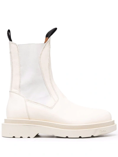 Buttero Leather Chelsea Boots In White