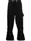 KIKO KOSTADINOV LACE-DETAIL STRAIGHT-LEG TROUSERS