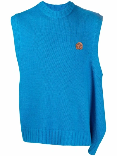 Ader Error Asymmetric-detail Vest In Blue