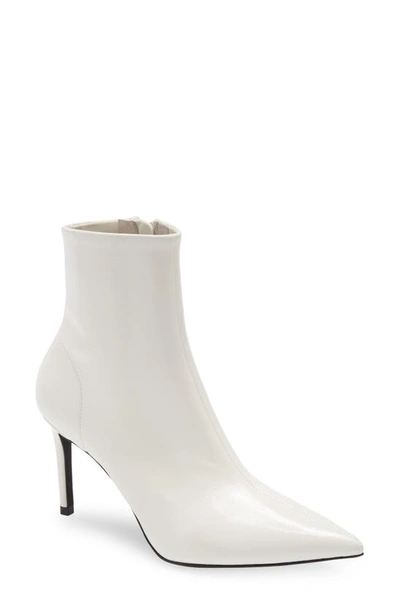 Jeffrey Campbell Nixie Pointed Toe Bootie In White Crinkle Patent