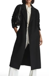 Reiss Olive Oversize Wool Blend Coat In Black