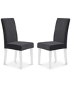Armen Living Dalia Modern And Contemporary Dining Chair In Black Velvet With Acrylic Legs - Set Of 2