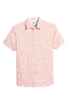 TED BAKER PARSLEE FLORAL STRETCH SHORT SLEEVE BUTTON-UP SHIRT