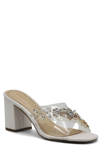 Adrienne Vittadini Avenue Sandal In Clear/ White