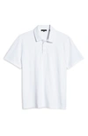 Vince Regular Fit Garment Dyed Cotton Polo Shirt In Optic White