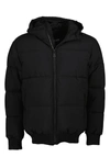 Noize Gunnar Hooded Puffer Bomber Jacket In Black