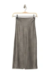 Commando Faux Leather Midi Skirt In Gunmetal