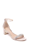 Jewel Badgley Mischka Ramsay Ankle Strap Sandal In Champagne Satin