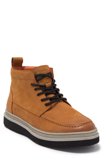 French Connection Jay Lace-up Leather Boot In Camel