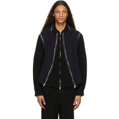 Undercover Black Wool Double Zip Jacket