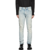 SAINT LAURENT BLUE SKINNY 5 POCKET LOW JEANS