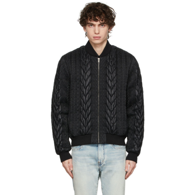 Saint Laurent Men's Oversized Nylon Quilted Teddy Jacket In Black