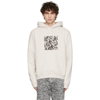 Saint Laurent Optical Illusion-print Relaxed Hoodie In 9766 Drt Ecru/noir