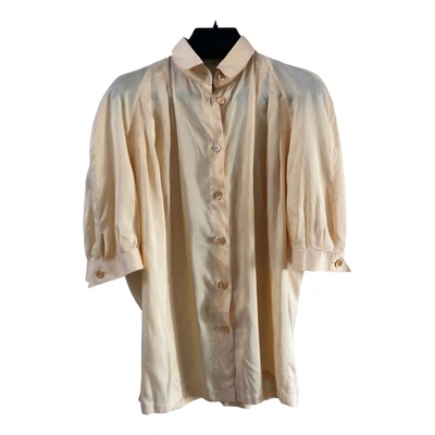 Pre-owned Mugler Silk Blouse In Yellow