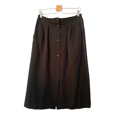Pre-owned Saint Laurent Wool Mid-length Skirt In Black