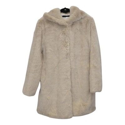 Pre-owned Betta Corradi Faux Fur Coat In Beige