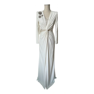 Pre-owned Alexander Mcqueen Maxi Dress In White