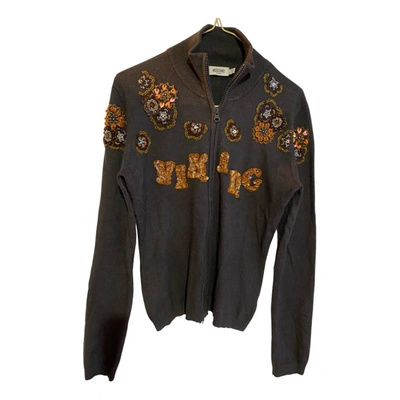 Pre-owned Moschino Silk Cardigan In Brown