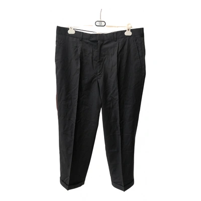 Pre-owned Loro Piana Wool Trousers In Black