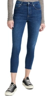 Rag & Bone Nina High Waist Raw Hem Ankle Skinny Jeans In Jasper