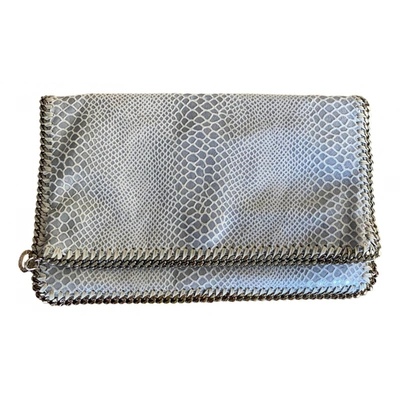 Pre-owned Stella Mccartney Falabella Vegan Leather Wallet In Grey