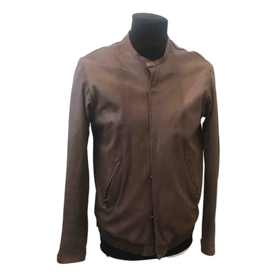 Pre-owned Dacute Leather Vest In Brown