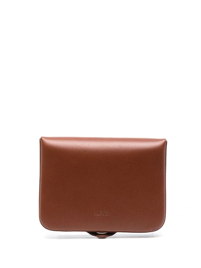 Apc Snap-fastening Leather Wallet In Brown