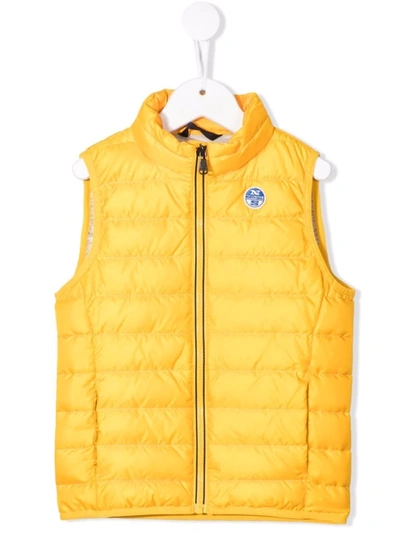 North Sails Kids' Skye Padded Gilet In Yellow
