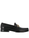 Ferragamo "rolo" Gancini Loafers In Black