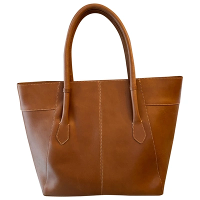 Pre-owned Pieces Leather Handbag In Brown