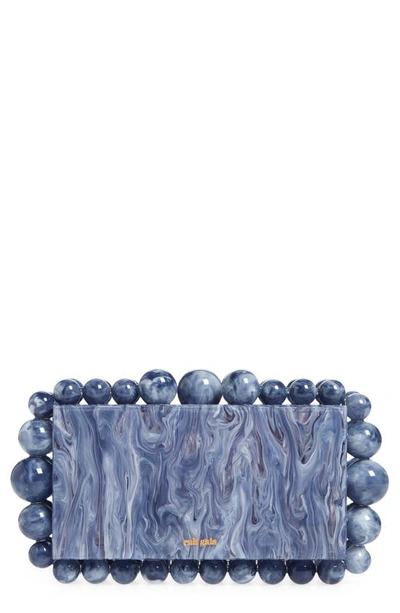 Cult Gaia Eos Beaded Acrylic Box Clutch In Slate